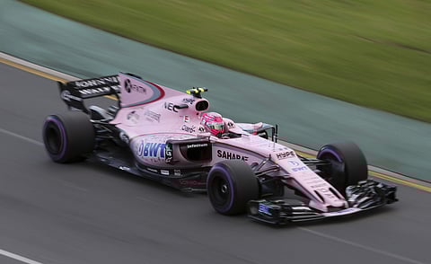 Force India driver Esteban Ocon of France steers his car during qualifying for the Australian Formula One Grand Prix in Melbourne, Australia, Saturday, March 25, 2017. | AP
