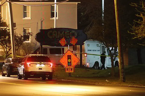 Police operate at a crime scene outside the Cameo Nightclub after a reported fatal shooting in Cincinnati. At least two people opened fire inside a crowded nightclub early Sunday morning. (AP)