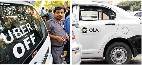 Representative images of Uber and Ola cabs