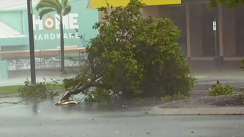 In this image made from video, tree debris lies on the street as wind gusts in Bowen, eastern Australia, Tuesday, March 28, 2017. (File | Photo)