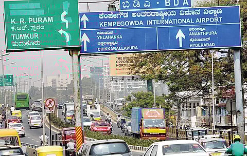 The steel bridge project, which was scrapped, was touted to reduce congestion on Airport Road | S Manjunath