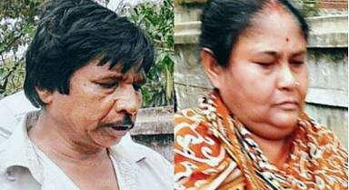Accused Shyamal Baidya and Savitri Baidya being produced in Diamond Harbour subdivisional court on Monday.