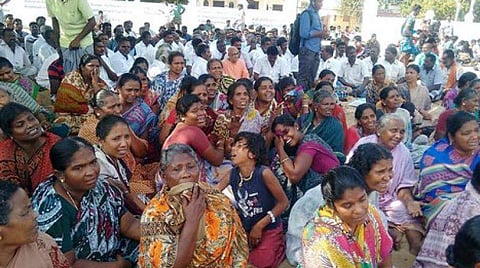 Hardening their stand, the protesters today demanded that External Affairs Minister Sushma Swaraj visit them. (File | PTI)