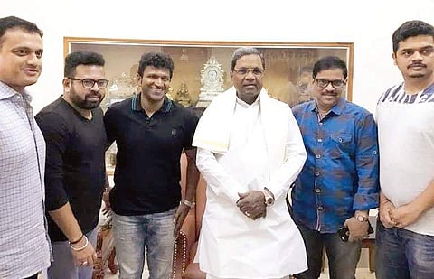 Vijay Kiragandur, Santhosh Ananddram, Siddaramaiah, NS Rajkumar and Kathik Gowda