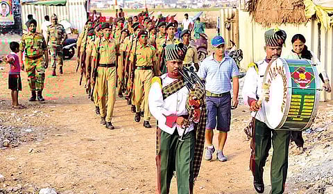 Re-enactment of the battle