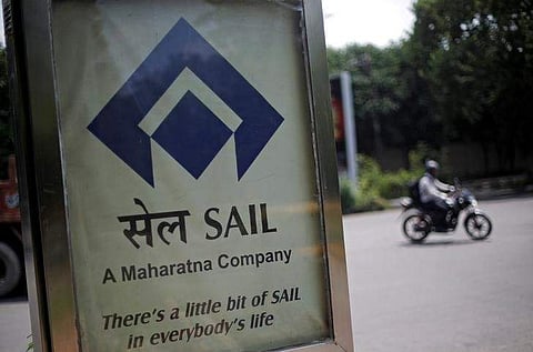 An advertisement of Steel Authority of India Ltd. (SAIL) at a street in New Delhi on August 5, 2016. (File Photo | Reuters)