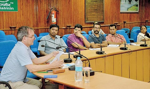 Maarten Bavinck delivering a lecture on ‘Tropical Marine Fisheries Governance: The Way Forward’, at the Central Marine Fisheries Research Institute on Tuesday