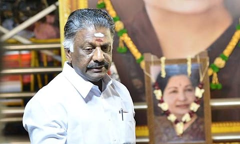 File photo of O Panneerselvam at Jaya Samadhi in Chennai. (EPS | P Jawahar)