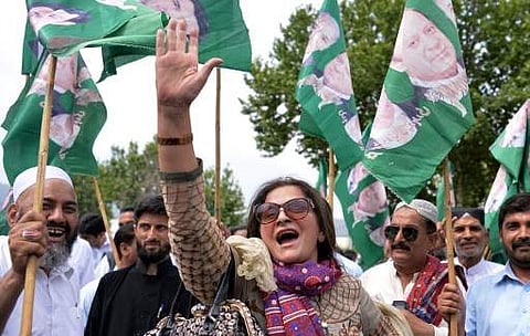 Supporters of the ruling party Pakistan Muslim League-Nawaz (PML-N) celebrate after a Supreme Court verdict on the Panama Papers outside court building in Islamabad on April 20, 2017. | AFP