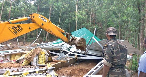 Massive Christian Cross in encroached land demolished in Munnar amid protests
