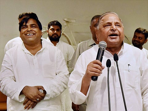 Gayatri Prajapati (left) has been asked to furnish two sureties of Rs 1 lakh each and a personal bond of the same amount.  (File | PTI)