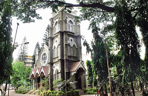 The 112-year-old Hudson Memorial Church at the Hudson Circle, the junction named after the church