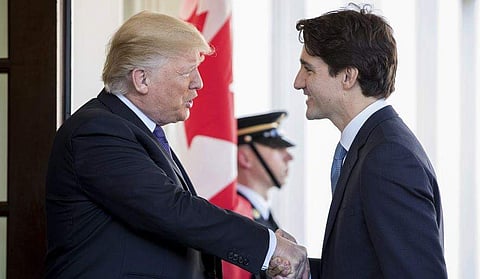 US President Donald Trump and canada Prime Minister Justin Trudeau (File | AP)
