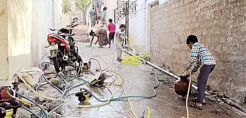 Pipes strewn around the streets is a common sight in Jagadgirigutta at the advent of summer every year | Sayantan Ghosh