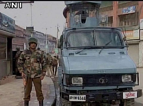 &K: Security tightened in Srinagar on voting day for Lok Sabha bypolls. | Picture Courtesy: ANI