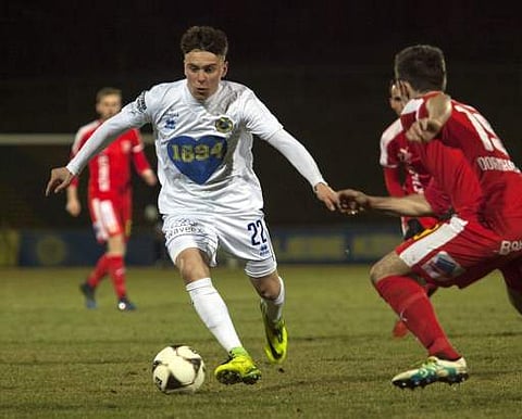 Ali Sahintuerk (L) of the First Vienna Football Club 1894 controls the ball during the regional League East game between First Vienna Football Club 1894 vs Parndorf in the Hohe Warte stadium in Vienna, on March 10, 2017. (File photo | AFP)