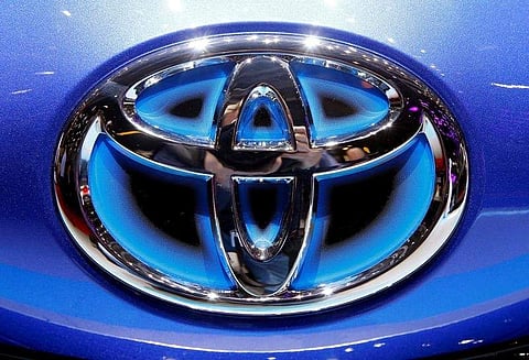 The Toyota logo seen during the 87th International Motor Show at Palexpo in Geneva, Switzerland March 6, 2017. (File|Reuters)