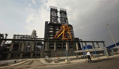 A worker walks inside the complex of Guru Gobind Singh oil refinery near Bhatinda in Punjab April 27, 2012. (Reuters)