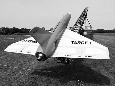 Flight trial of British drone Banshee today
