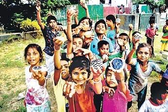 group of street children