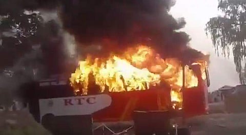 3 charred to death as bus catches fire in Punjab, 5 others critical