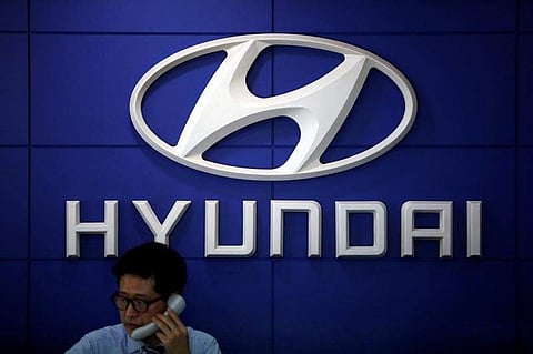 The logo of Hyundai Motor is seen at its dealership in Seoul, South Korea, 2017. REUTERS