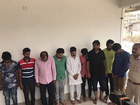 Accused in police custody in Madhya Pradesh. (EPS)