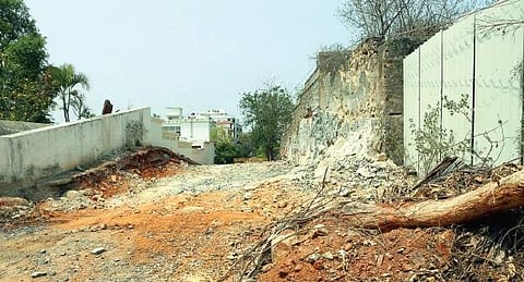 A road in Daspalla Hills has been blocked since the past nine months is posing a problem to the commuters | Express