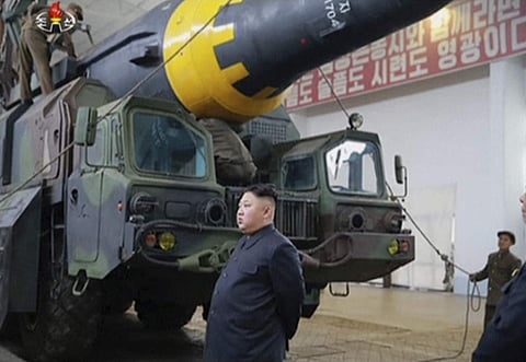 Kim Jong Un at a missile test site at an undisclosed location in North Korea.(File photo | AP)