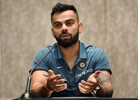Indian cricket team captain Virat Kohli during a press conference in Mumbai on Wednesday. | PTI