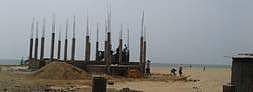Construction work on to build a marine police station at Kalpakkam
