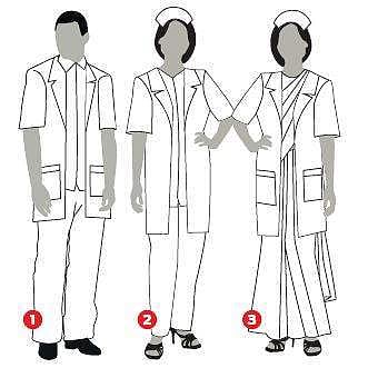 1. Male nurses will sport white trousers, a shirt and overcoat; 2. Entry level nurses will wear white trousers; 3. Grade I-II-III nurses will wear white saree