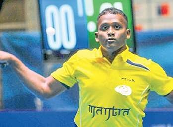 A Amalraj during the Chile Open | ITTF