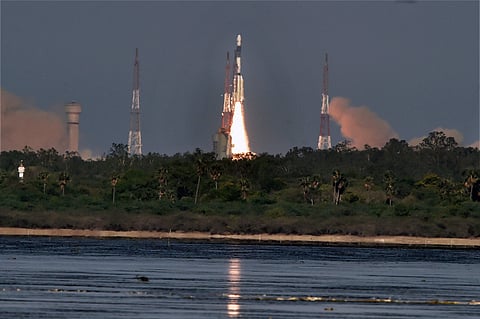Indian Space Research Organisation ISRO 's communication satellite GSAT-9 on-board GSLV-F09 lifts off from Satish Dhawan Space Center in Sriharikota on Friday. | PTI