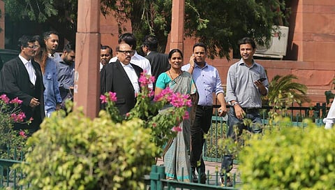 Delhi gang rape victim mother Asha Devi leave from Supreme court after verdict in New Delhi on Friday. | (Shekhar Yadav | EPS)