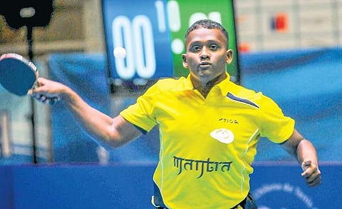 A Amalraj in action at the Chile Open