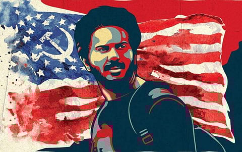 Poster of the Amal Neerad directed 'Comrade In America' (Photo | Facebook)