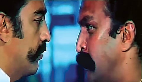 Kamal Haasan and Nasser in Thevar Magan