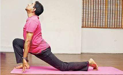 Different postures of Chandra Namaskar