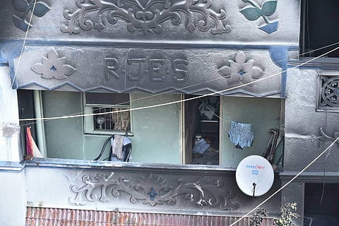 The fire is suspected to have originated at the parking lot of the building. | EPS / P Jawahar