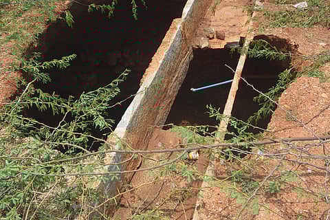 An 80-feet deep sinkhole formed at a residential layout in Kolar Gold Fields in Karnataka on Sunday night.