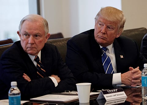 Donald Trump with U.S. Senator Jeff Sessions. | Reuters File Photo
