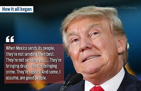 On Donald J Trump's 71st birthday, we look back to the announcement speech of his presidential campaign that had so many controversial things in it that the US media and many politicians did not take him seriously. But the conservative base did. Trump eve