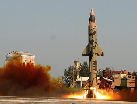 Prithvi-II being test fired from the ITR off Odisha coast. | EPS