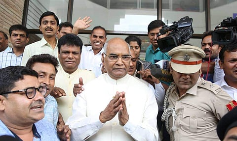 BJP presidential candidate Ram Nath Kovind in new Delhi on Tuesday. | Express Photo Service