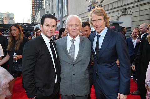 Sir Anthony Hopkins with Mark Wahlberg, Josh Duhamel and Michael B. Bay. (Photo | Facebook)