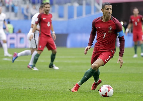 Portugal's Cristiano Ronaldo controls the ball during the Confederations Cup, Group A soccer match between New Zealand and Portugal, at the St. Petersburg Stadium, Russia. | AP