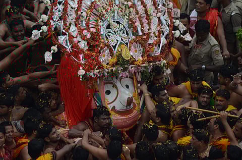 Pahandi (ceremonial procession) of Lord Balabhadra. (EPS|Biswanath Swain)