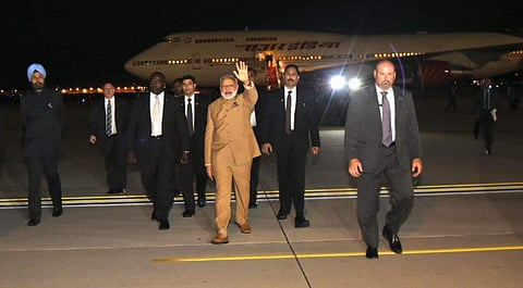 Prime Minsister Narendra Modi landed in Washington DC on Sunday. (Photo courtesy: Twitter@narendramodi)