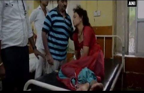 Dr Surendra Bahri seen slapping the patient who was brought to her. (ANI)